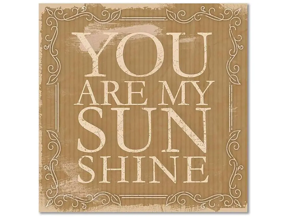 Tableau bois tu es mon soleil - 100 x 100 cm avec Ampoule LED Incluse