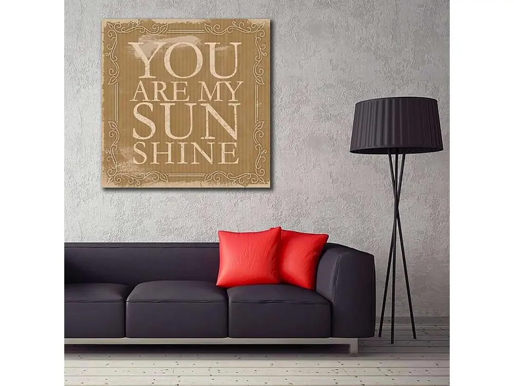 Tableau bois tu es mon soleil - 100 x 100 cm avec Ampoule LED Incluse