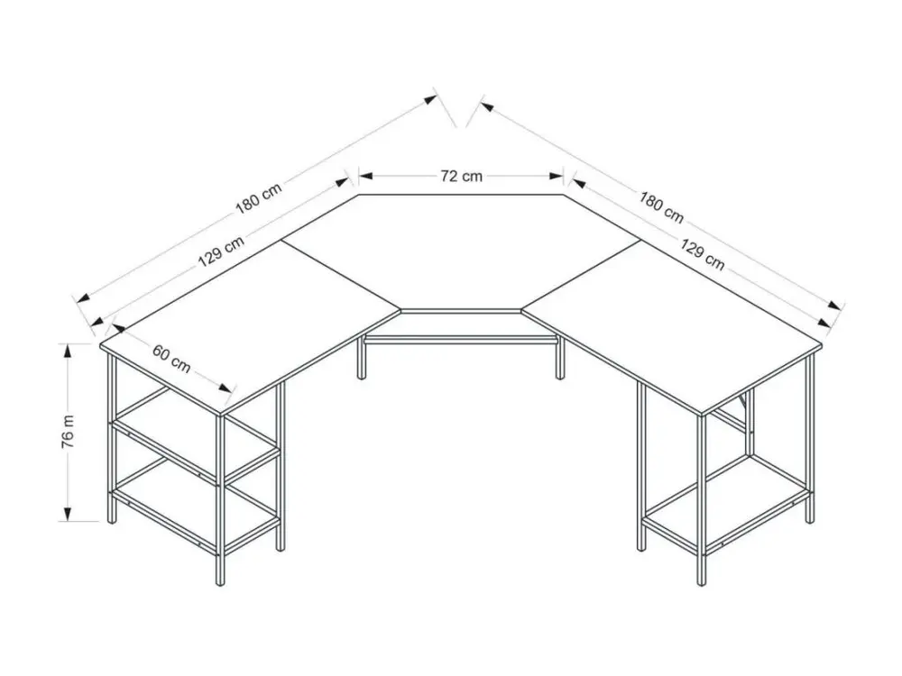 Étagère murale pour Bureau d'angle en aggloméré Power