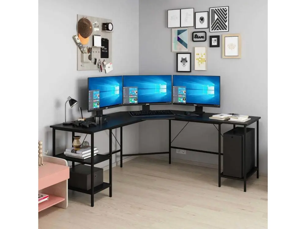 Étagère murale pour Bureau d'angle en aggloméré Power