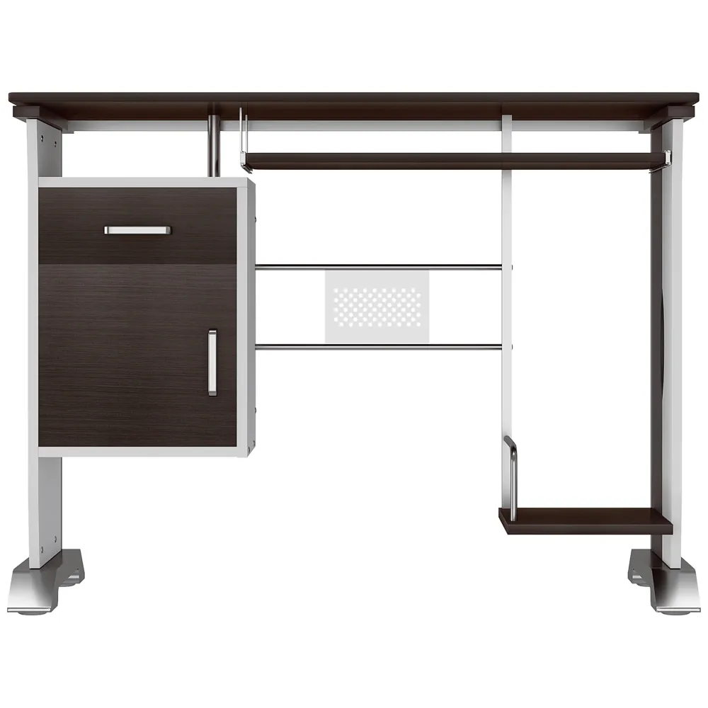 Étagère murale pour Bureau informatique design 100L x 52l x 75h cm brun noir et blanc