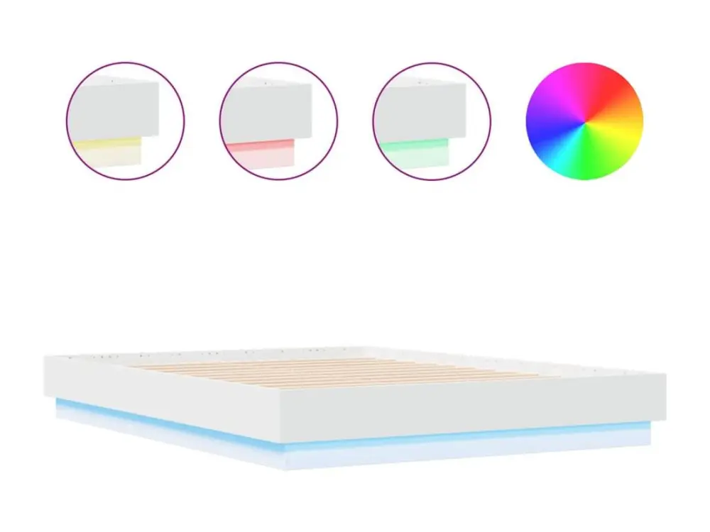 Étagère murale pour Cadre de lit avec lumières LED blanc 120x190