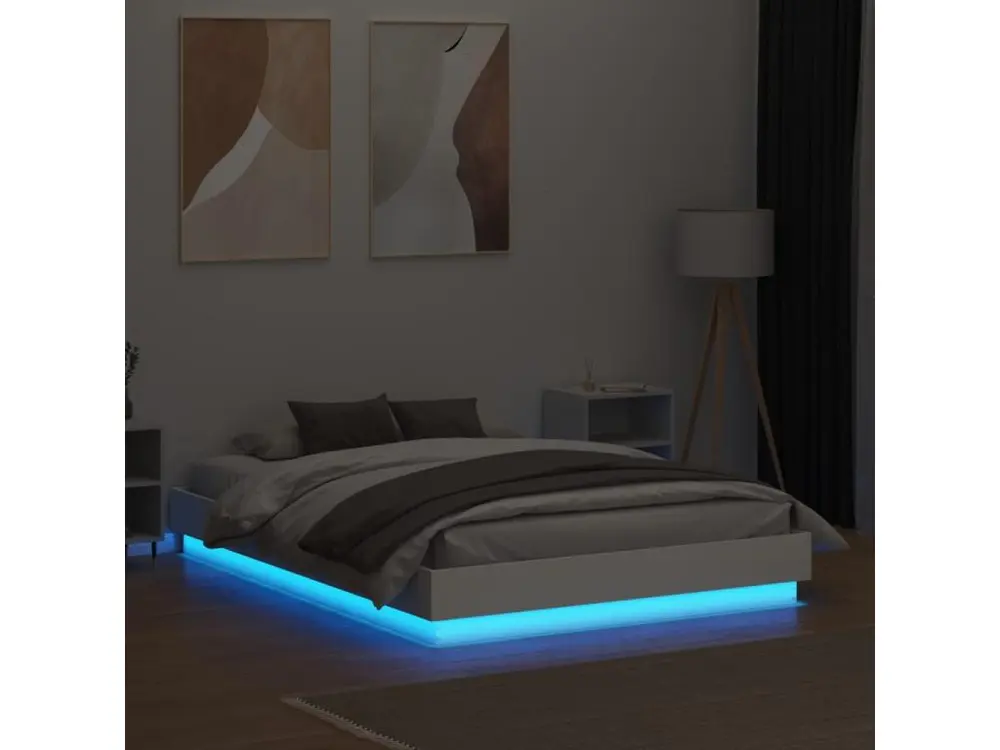 Étagère murale pour Cadre de lit avec lumières LED blanc 120x190