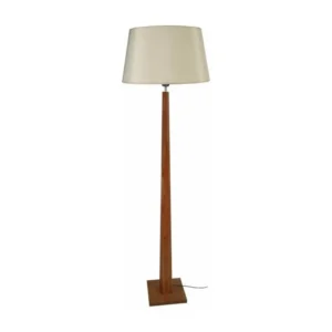 THOR - Lampadaire droit bois sombre et créme