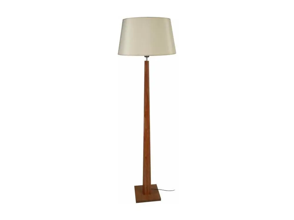 THOR - Lampadaire droit bois sombre et créme