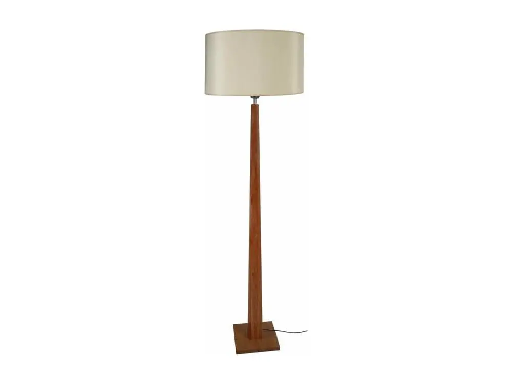 THOR - Lampadaire droit bois sombre et créme pour Espace Confiné