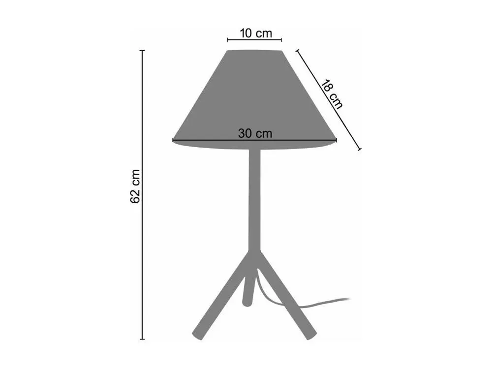 TRIDENT C - Lampe poser droit bois naturel et blanc Style Industriel