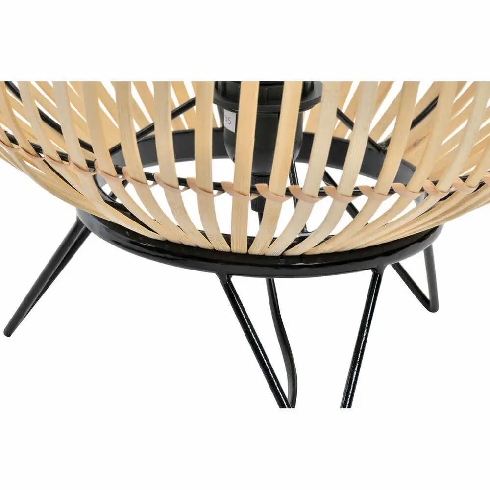 Tropical Bambou and Metal Desk Lamp (36 x 36 x 37 cm)