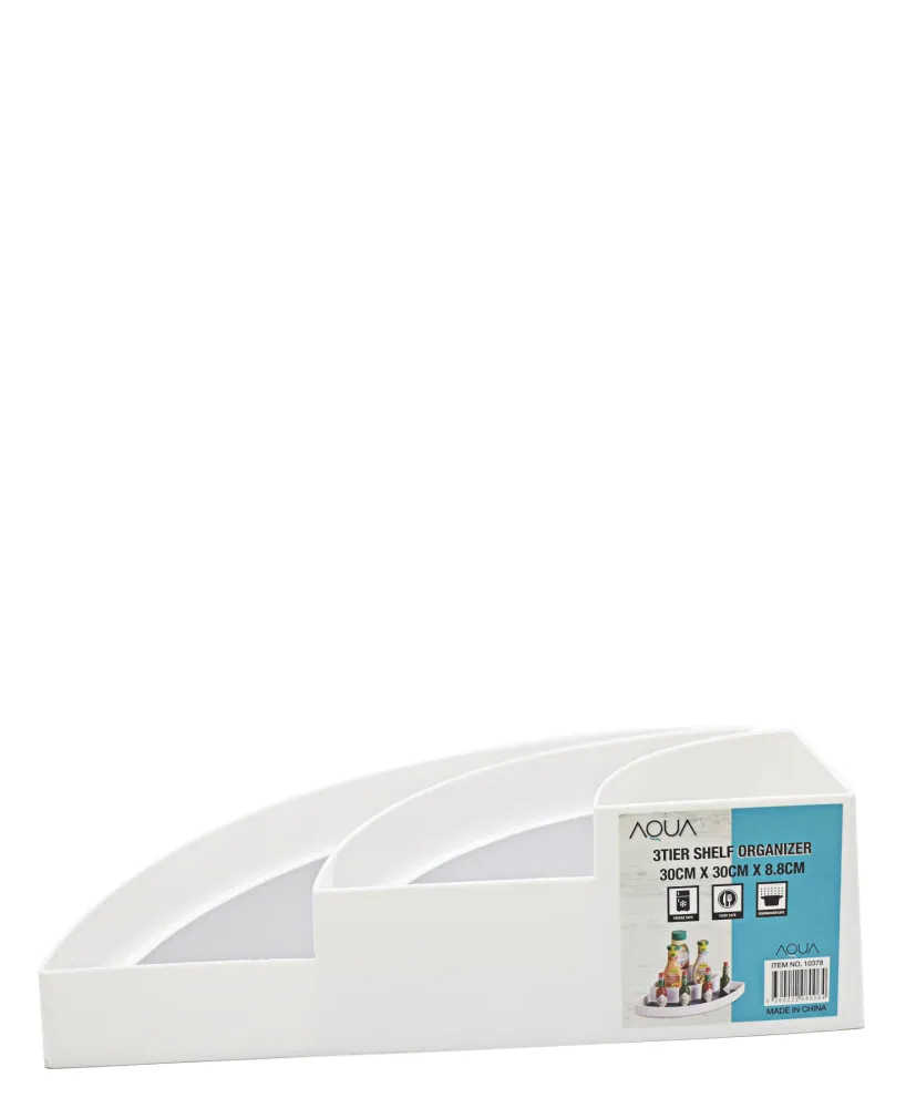 Aqua 3 Tier Shelf Organizer 30cm - Blanc pur