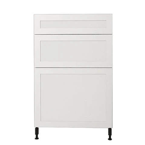 Armoire de cuisine blanche de style Shaker à 3 tiroirs, 24 L x 34-3/4 H x 24 po pour Bureau à domicile