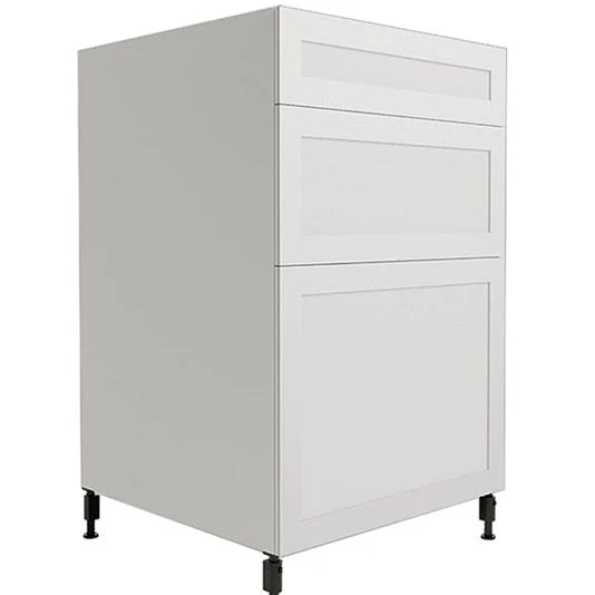 Armoire de cuisine blanche de style Shaker à 3 tiroirs, 24 L x 34-3/4 H x 24 po pour Bureau à domicile
