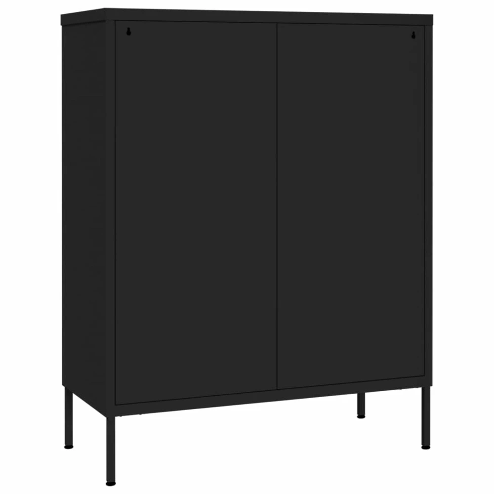 Armoire à tiroirs noir 80x35x101,5 cm acier Design minimaliste