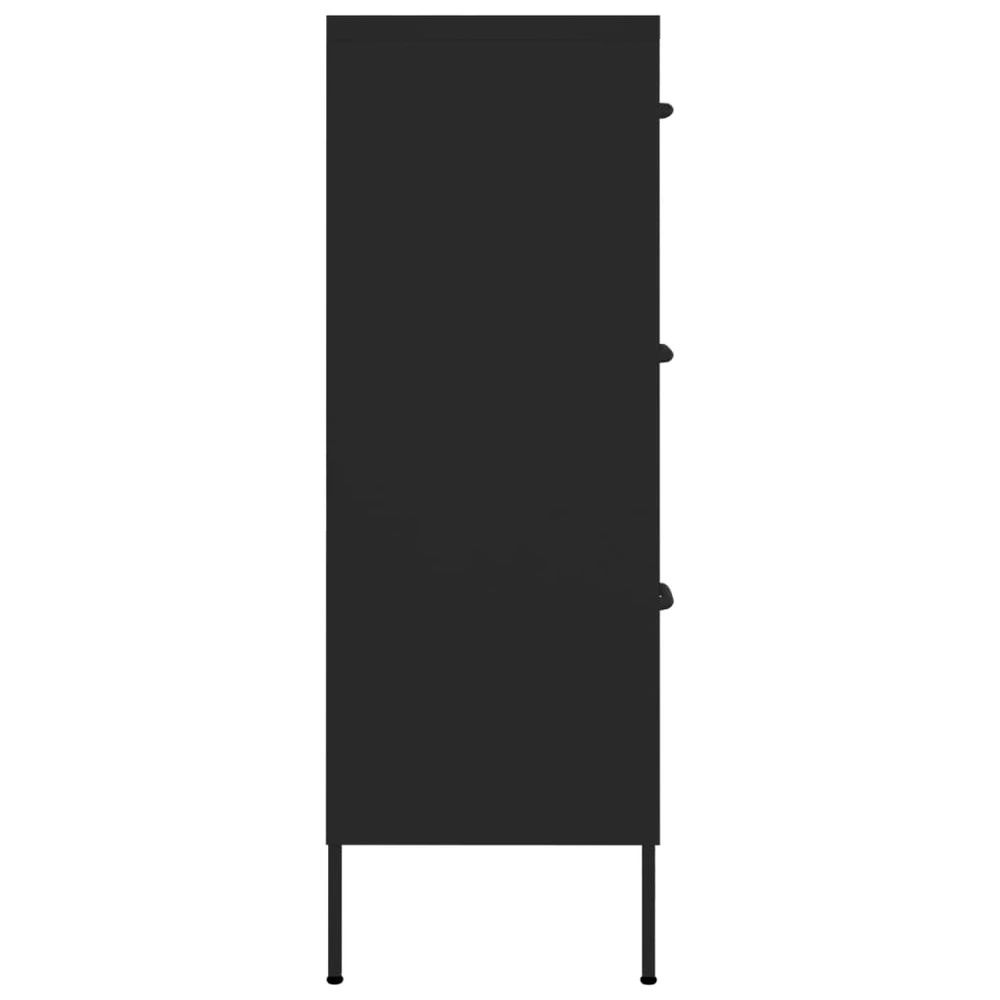 Armoire à tiroirs noir 80x35x101,5 cm acier Design minimaliste