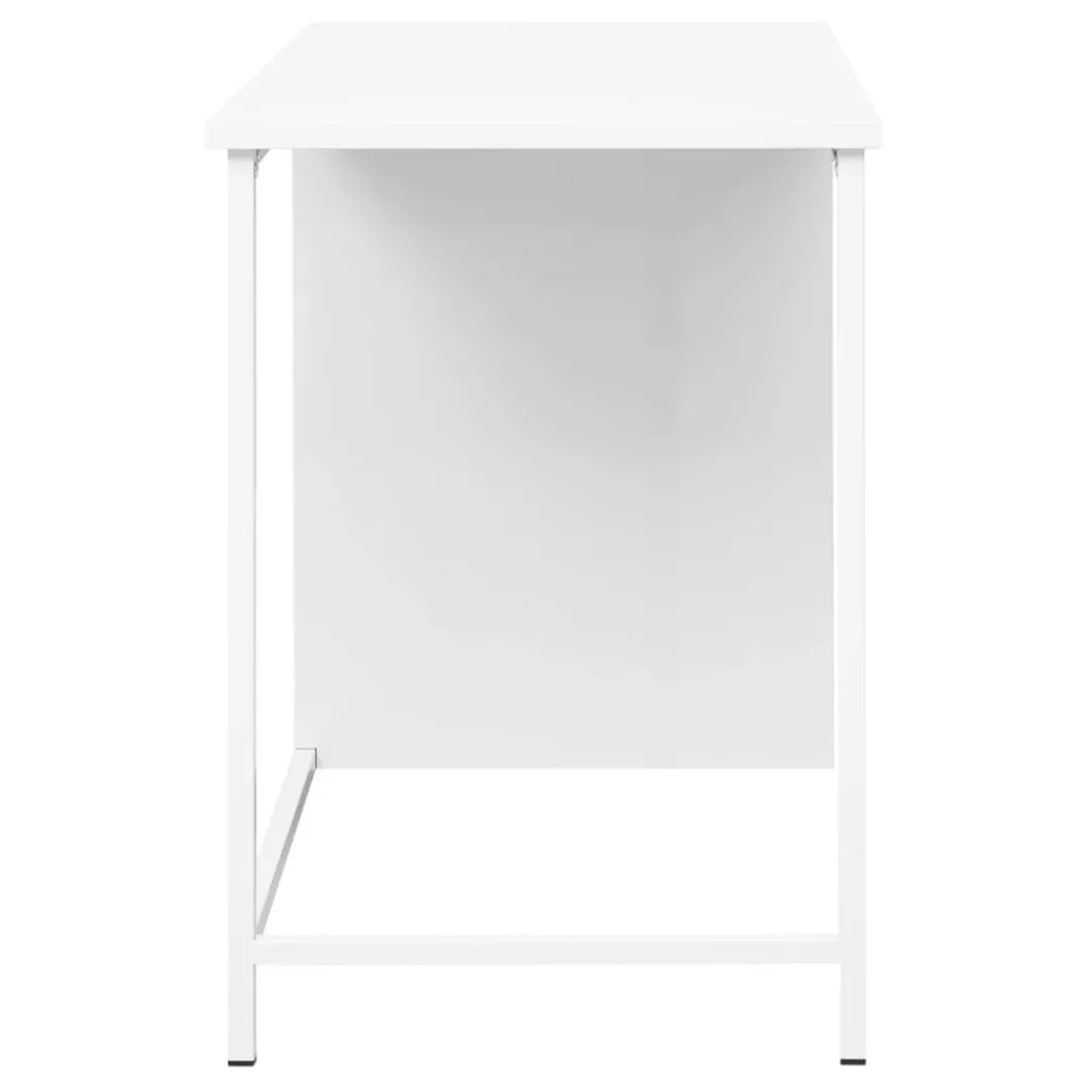 Bureau table poste de travail meuble d'ordinateur informatique étude industriel avec tiroirs 105 x 52 x 75 cm Acier blanc...