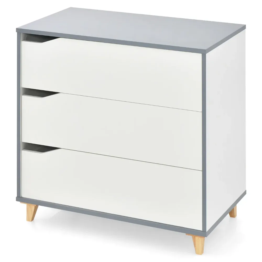 Commode à 3 tiroirs 75 x 42 x 75 cm grande capacité de rangement design novateur en MDF blanc 20_0011554