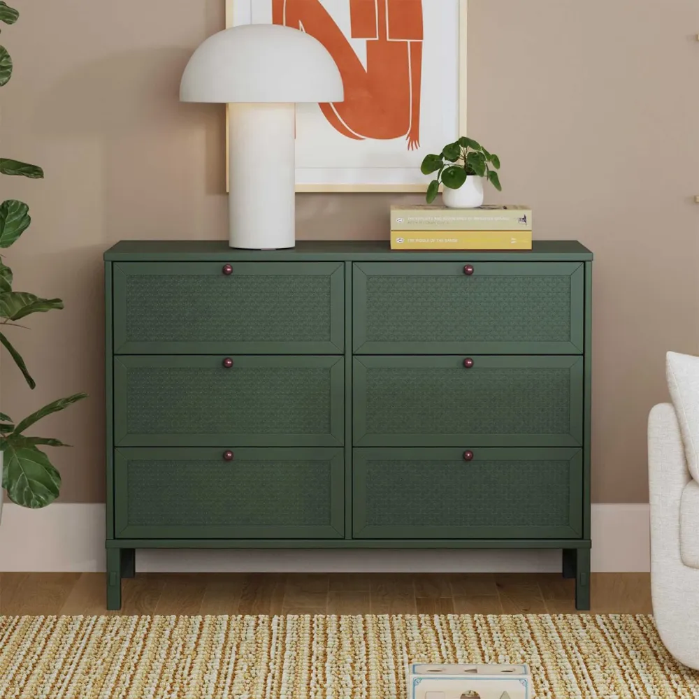 Commode 6 Tiroirs Margot- Vert êt Couleur assortie au bureau