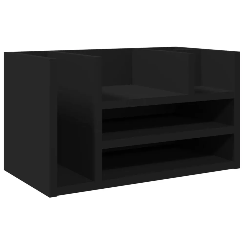 Élégant Design Ergonomique Organisateur armoire de bureau 44,5 x 24 x 25 cm bois d'ingénierie noir 02_0043567