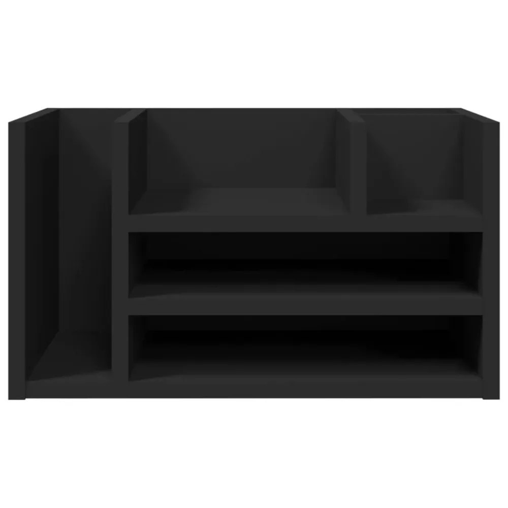 Élégant Design Ergonomique Organisateur armoire de bureau 44,5 x 24 x 25 cm bois d'ingénierie noir 02_0043567