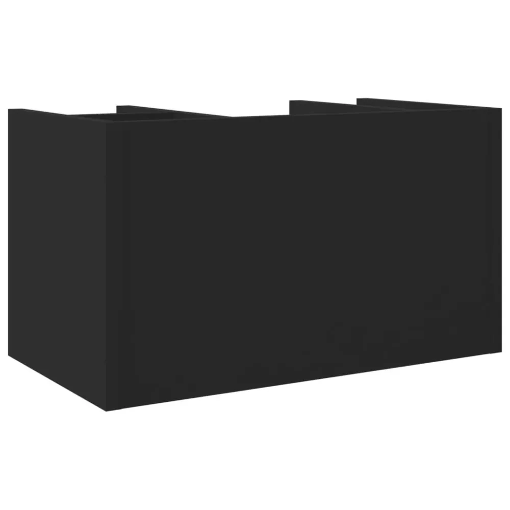 Élégant Design Ergonomique Organisateur armoire de bureau 44,5 x 24 x 25 cm bois d'ingénierie noir 02_0043567