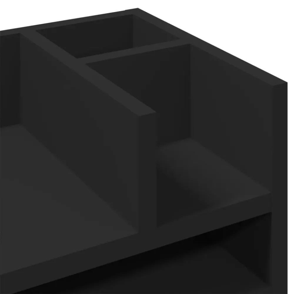 Élégant Design Ergonomique Organisateur armoire de bureau 44,5 x 24 x 25 cm bois d'ingénierie noir 02_0043567