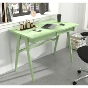 Organisateur de tiroir Bureau / coiffeuse en hêtre avec tiroirs EDDA / couleur vert poudré / 120 x 65 cm