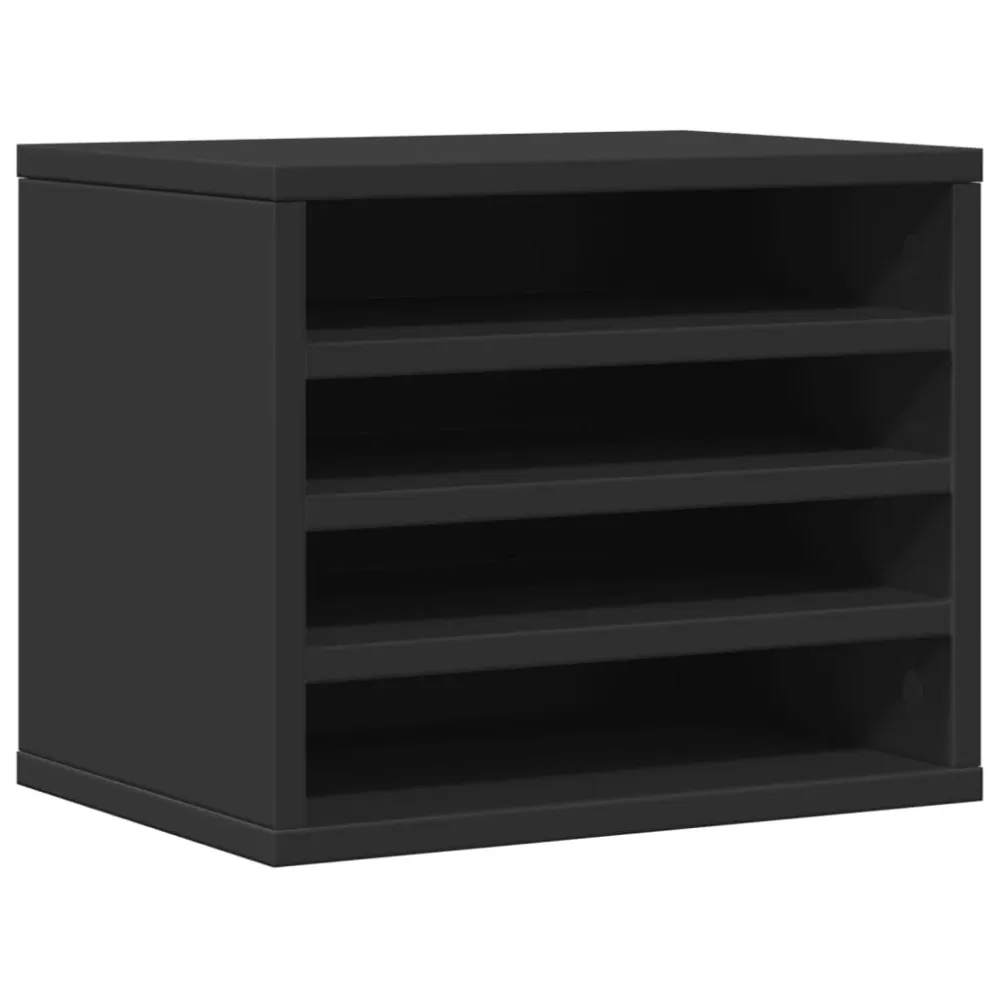 Organisateur de tiroir Organisateur armoire de bureau 36 x 26 x 29,5 cm bois d'ingénierie noir 02_0043555