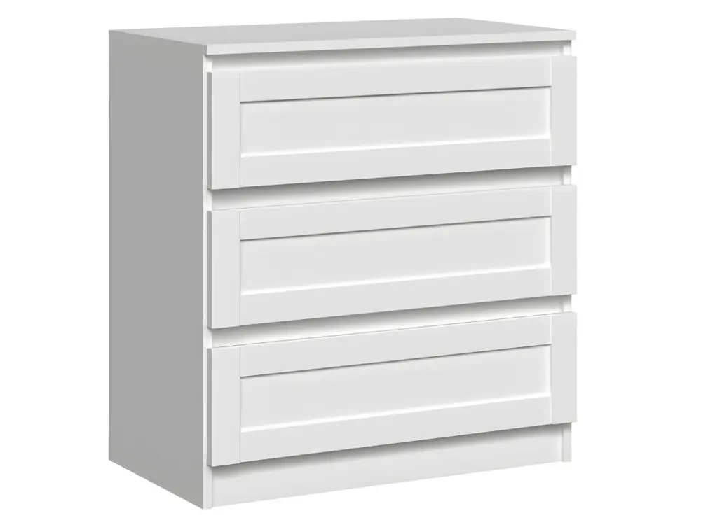 PERRY - Commode de chambre 3 tiroirs - Style typique - 70x40x75 cm - Meuble de rangement