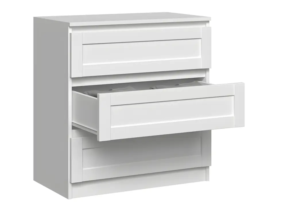 PERRY - Commode de chambre 3 tiroirs - Style typique - 70x40x75 cm - Meuble de rangement
