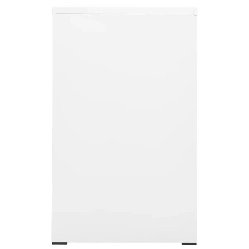 Porte-documents vertical Caissons à tiroirs meuble de bureau armoire à dossiers 3 tiroirs 46 x 62 x 102,5 cm acier blanc D...