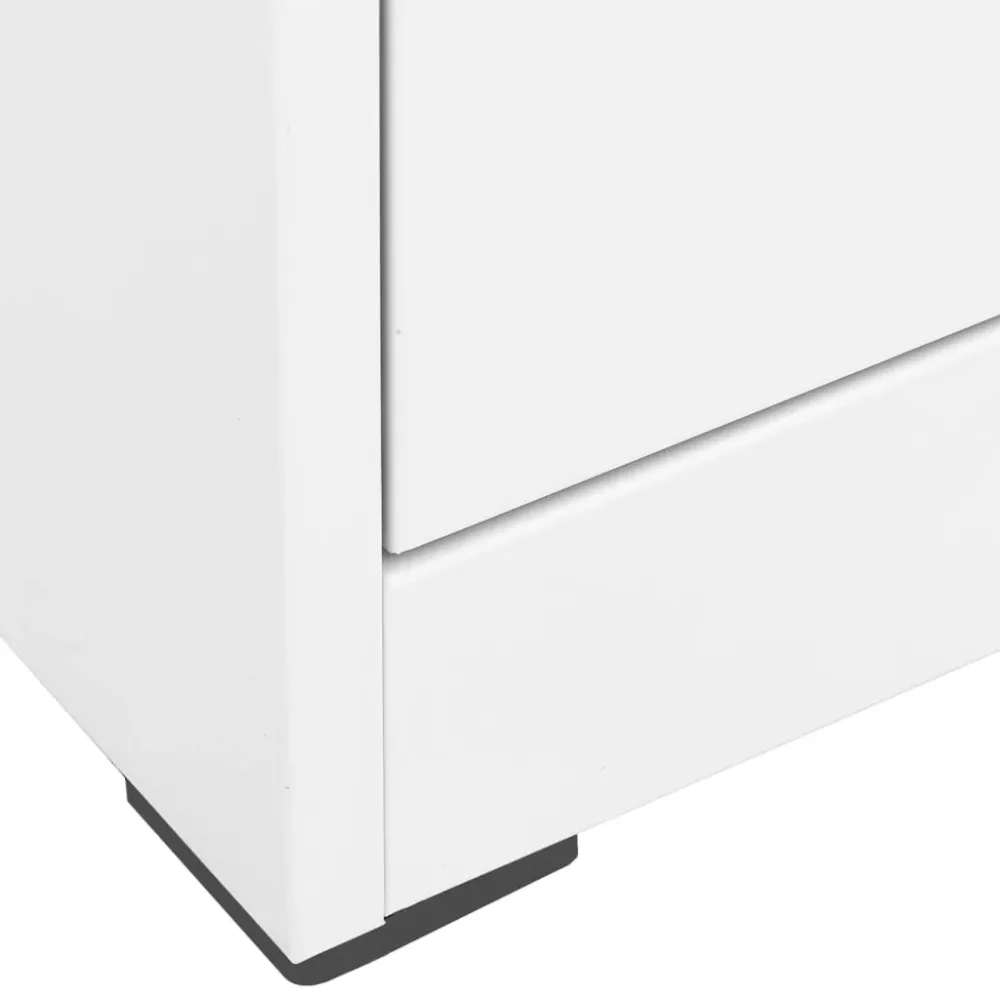 Porte-documents vertical Caissons à tiroirs meuble de bureau armoire à dossiers 3 tiroirs 46 x 62 x 102,5 cm acier blanc D...