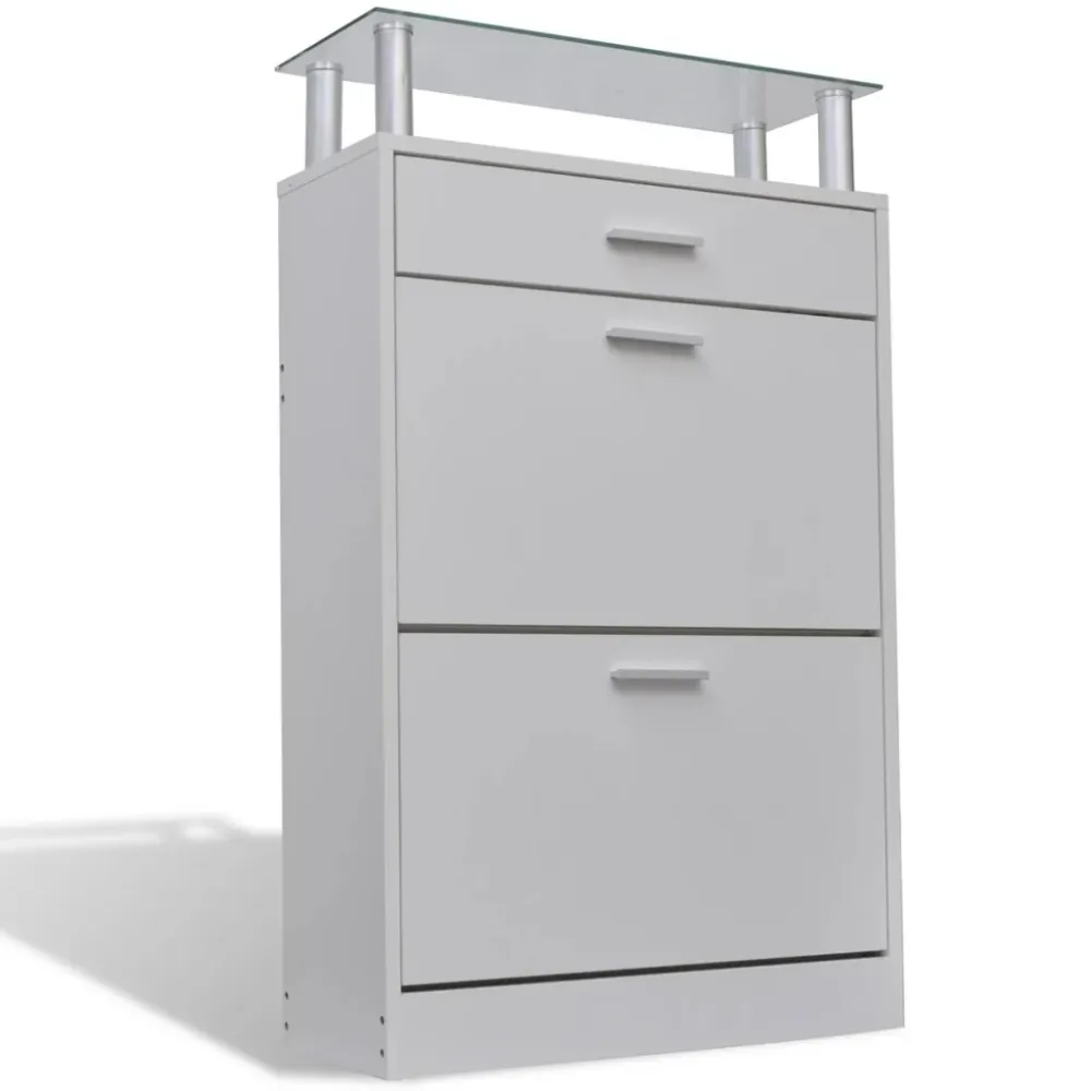 Porte-documents vertical Meuble armoire à chaussure entrée chambre bois tiroirs 12 paires 2002045