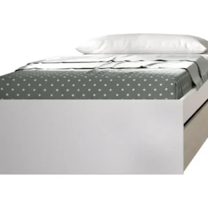 Professionnel Haute Qualité Structure de lit , couchage 90 x 190 cm en bois avec 2 tiroirs coloris blanc, chêne naturel -...