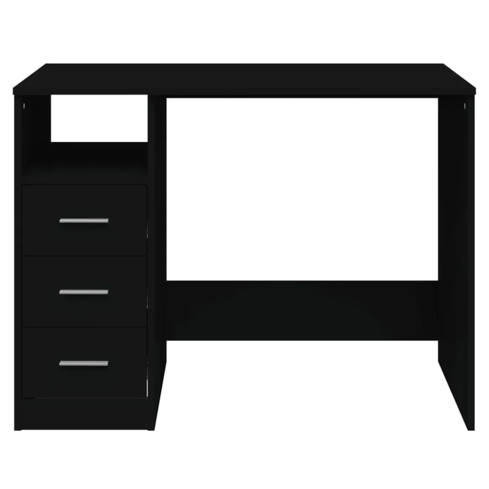 Range-câbles adhésif Bureau table poste de travail meuble d'ordinateur informatique étude avec tiroirs 102 x 50 x 76 cm bo...