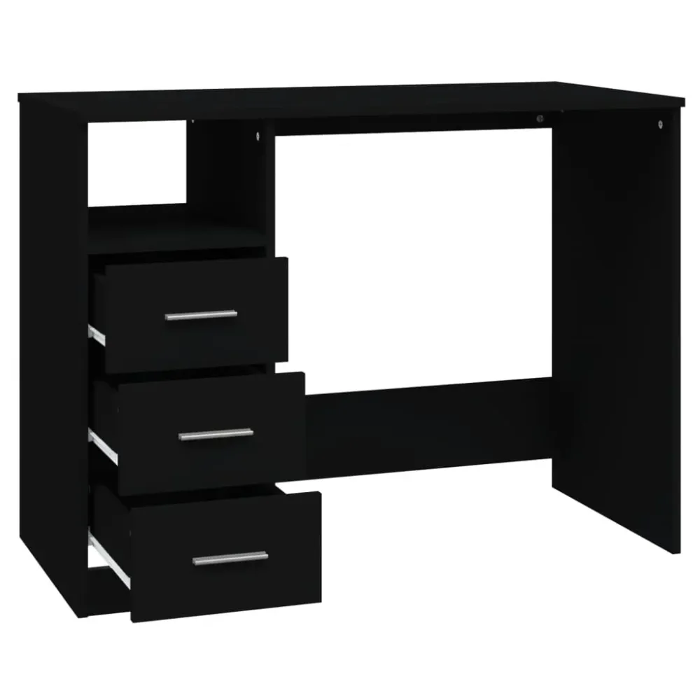Range-câbles adhésif Bureau table poste de travail meuble d'ordinateur informatique étude avec tiroirs 102 x 50 x 76 cm bo...