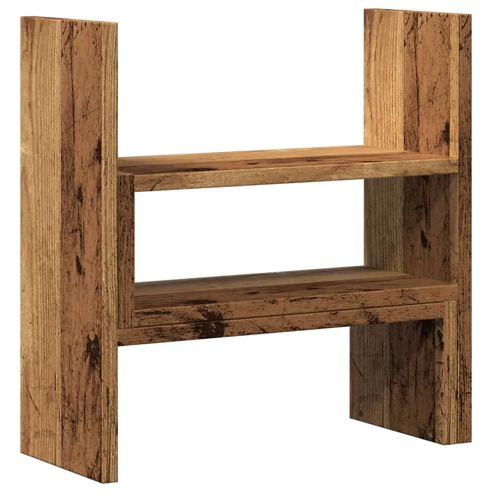 Range-câbles adhésif Organisateur armoire de bureau réglable vieux bois bois d'ingénierie marron 02_0043583