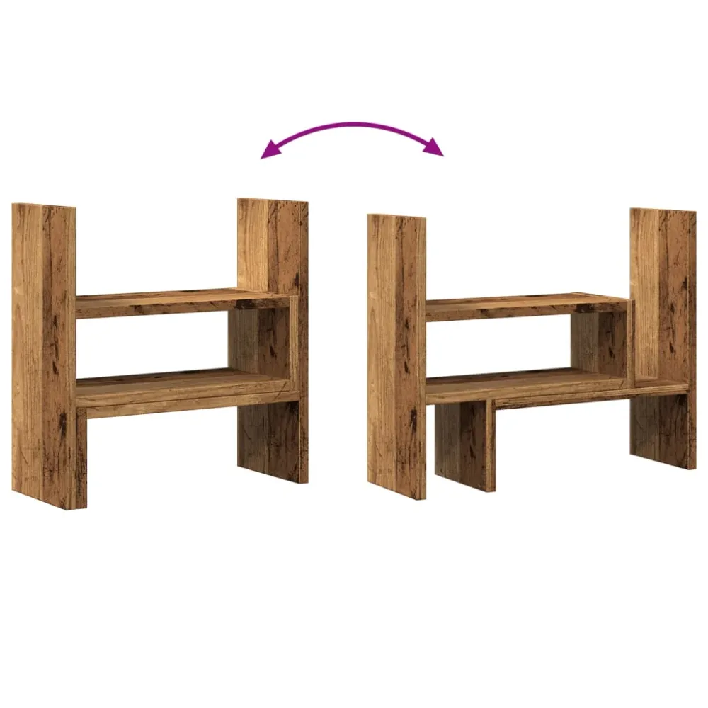 Range-câbles adhésif Organisateur armoire de bureau réglable vieux bois bois d'ingénierie marron 02_0043583