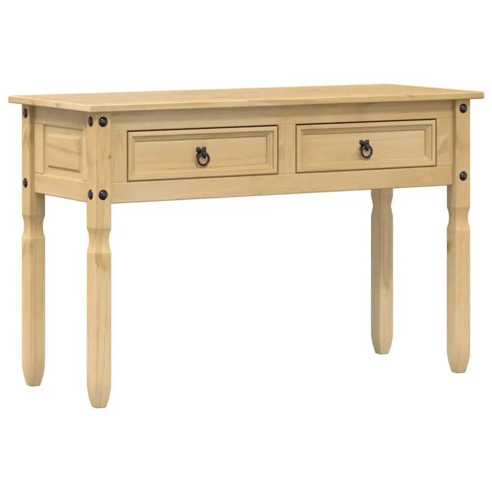 Table console design typique avec deux tiroirs 115 x 46 x 73 cm bois de pin massif DEC031970