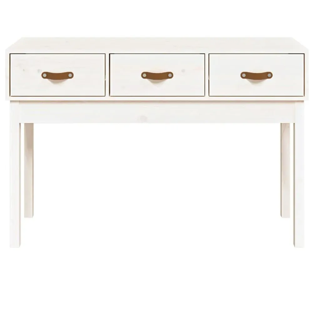 Table d'appoint console pratique avec tiroirs pour une entrée organisée 114 x 40 x 75 cm bois de pin blanc DEC031696