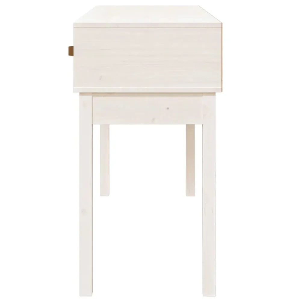 Table d'appoint console pratique avec tiroirs pour une entrée organisée 114 x 40 x 75 cm bois de pin blanc DEC031696