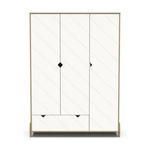 Trieur courrier Armoire 3 portes et 1 tiroir décor blanc et chêne hamilton H188,1 cm - ALBIZIA