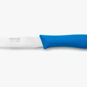 Couteau de table cranté Bleu Nova 110 mm avec Lame Rétractable