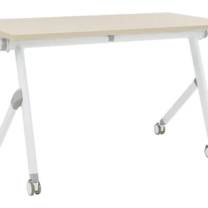 Bureau inklapbaar lichtbruin/wit 120 x 60 cm BENDI pour impression photo