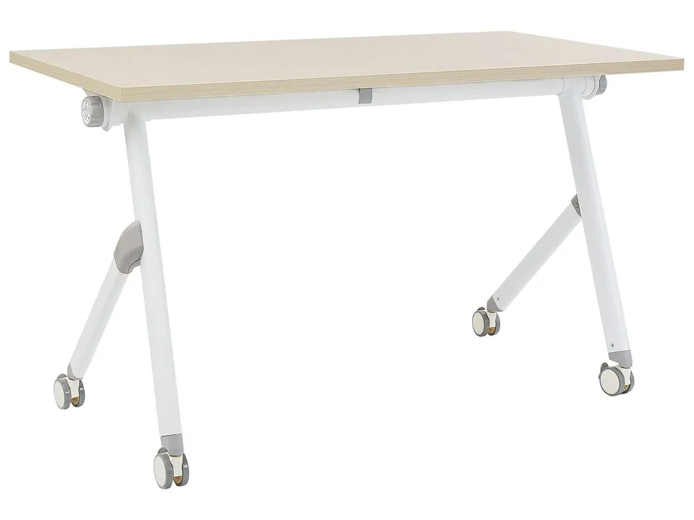 Bureau inklapbaar lichtbruin/wit 120 x 60 cm BENDI pour impression photo