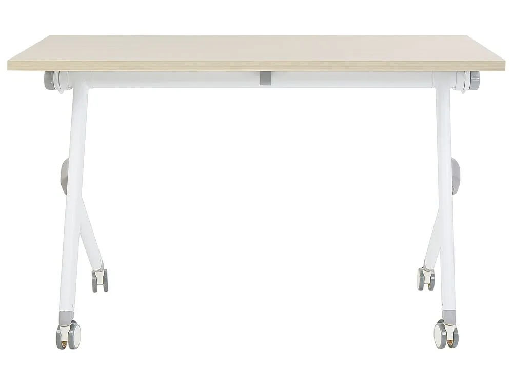 Bureau inklapbaar lichtbruin/wit 120 x 60 cm BENDI pour impression photo
