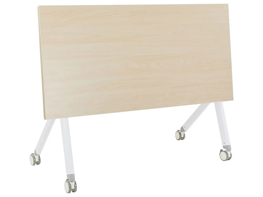 Bureau inklapbaar lichtbruin/wit 120 x 60 cm BENDI pour impression photo