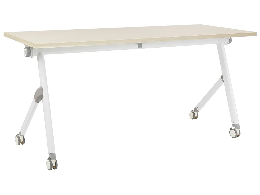 Bureau inklapbaar lichtbruin/wit 160 x 60 cm BENDI pour projets créatifs