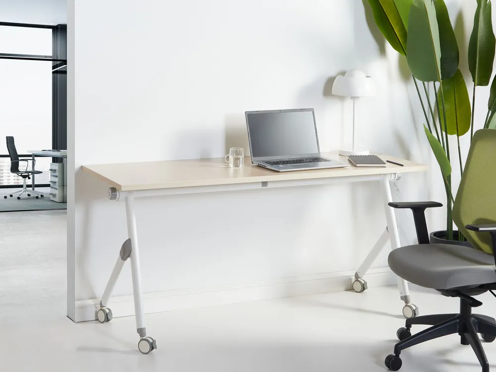 Bureau inklapbaar lichtbruin/wit 160 x 60 cm BENDI pour projets créatifs