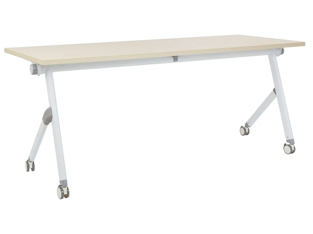 Bureau inklapbaar lichtbruin/wit 180 x 60 cm BENDI papier sans acide