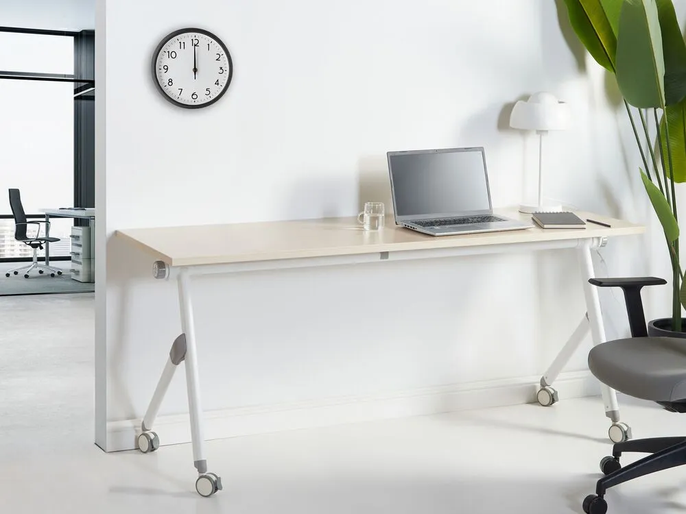 Bureau inklapbaar lichtbruin/wit 180 x 60 cm BENDI papier sans acide