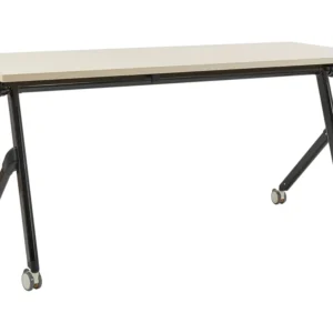 Bureau pliant 160 x 60 cm avec roulettes bois évident et noir BENDI format A4 | 80 g/m²
